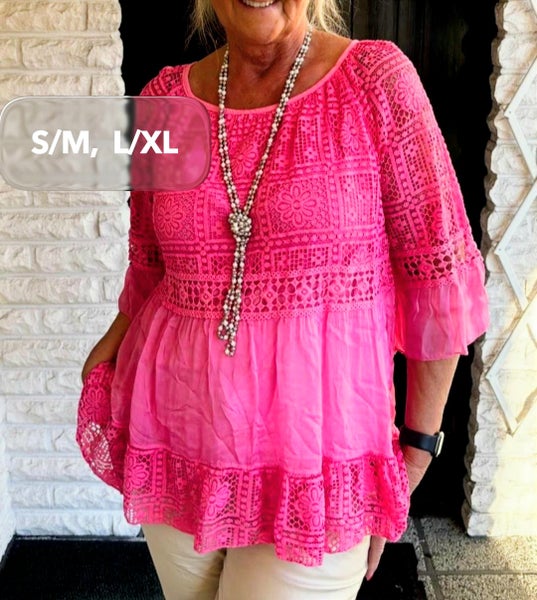 Pitsipusero - silkki/viskoosi, fuksia